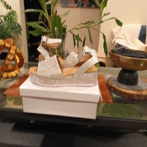 Forever Collectibles Silver Wedge Sandals